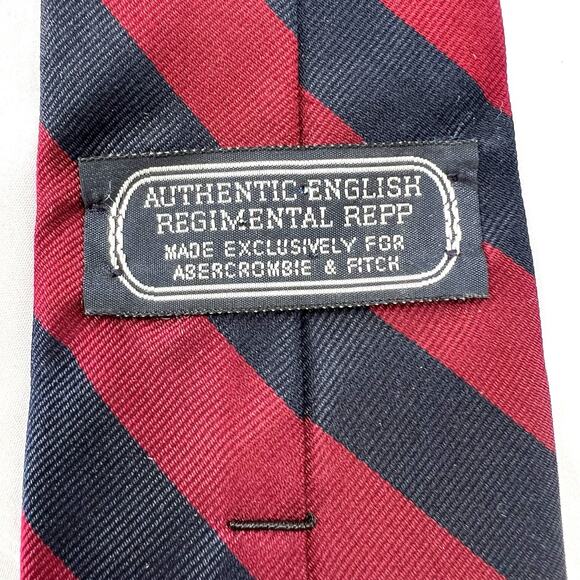 Vintage Lot Abercrombie Fitch Repp Red Blue Silk Neck Ties Mens English Preppy - Picture 10 of 11